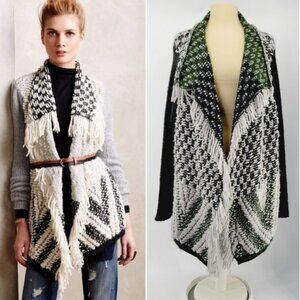 Anthropologie Moth Amba Fringe Open Front Cardigan Size L